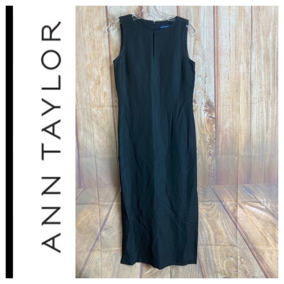 Ann Taylor Dresses & Skirts - ➡️Ann Taylor Black Linen Maxi Dress Size 4
